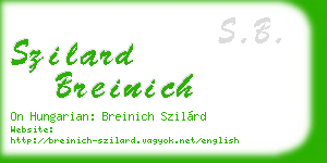 szilard breinich business card